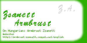 zsanett armbrust business card